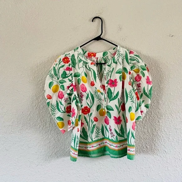 Floral Spring Puff Sleeve Blouse - Picture 1 of 10